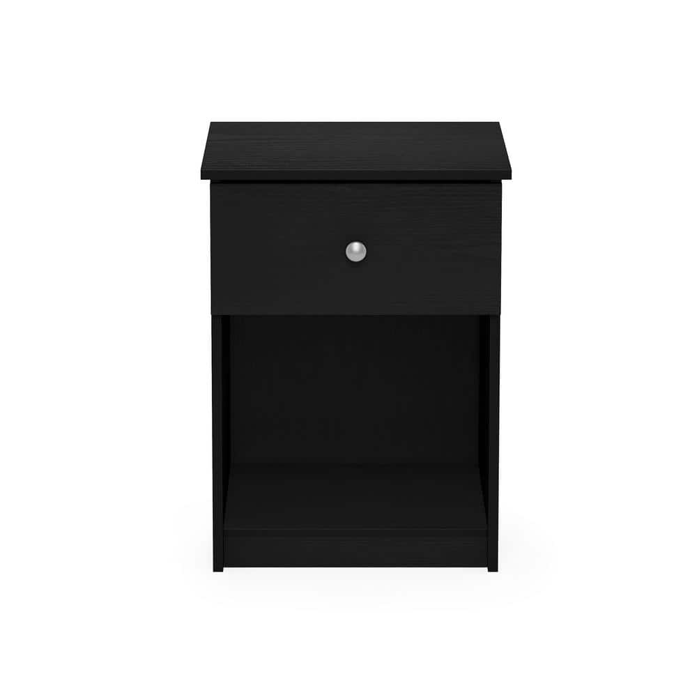 Black Oak Transitional Nightstand with 1 Drawer