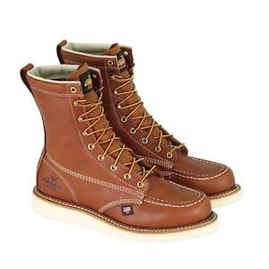 Men's American Heritage 8 in. Maxwear Wedge Work Boots-Leather Moc Safety Toe-Tobacco Size 15 (D)