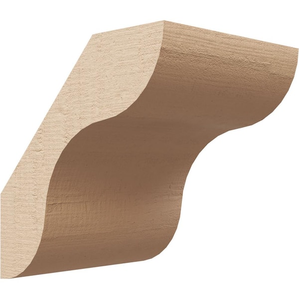 Ekena Millwork 5 in. x 6 in. x 6 in. Carmel Rough Cedar Woodgrain Timberthane Polyurethane Knee Brace, Primed