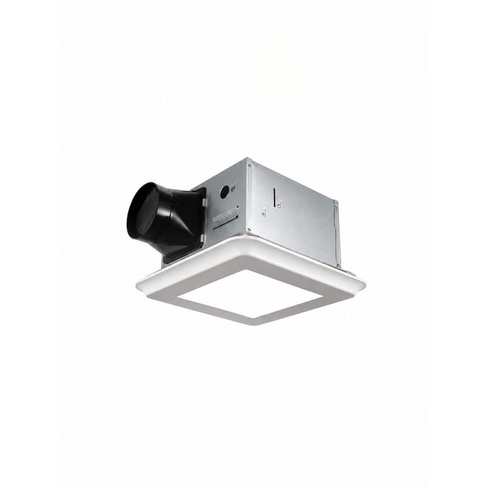 11 in. Square Matte White Flush Mount 80 CFM Bathroom Exhaust Fan with Light, Humidity Sensing, 5CCT 2700K-5000K price history on PriceWatchPro