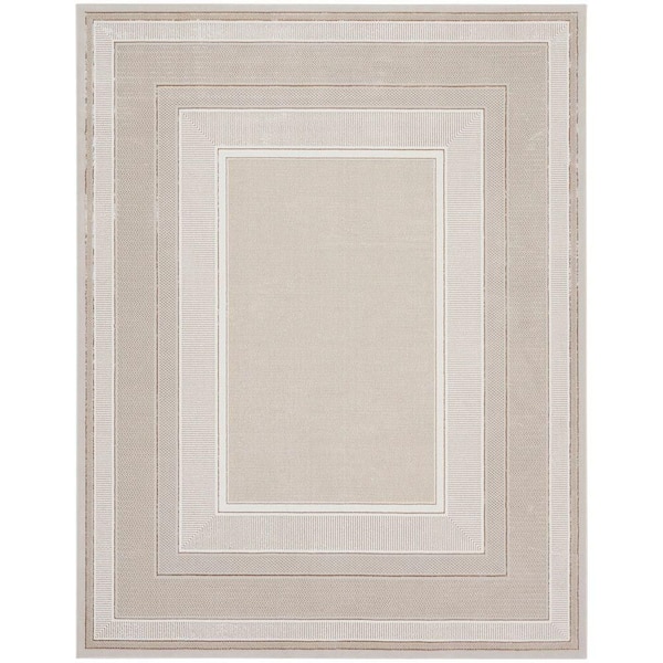 Nourison Glam Ivory 8 ft. x 10 ft. Geometric Contemporary Area Rug