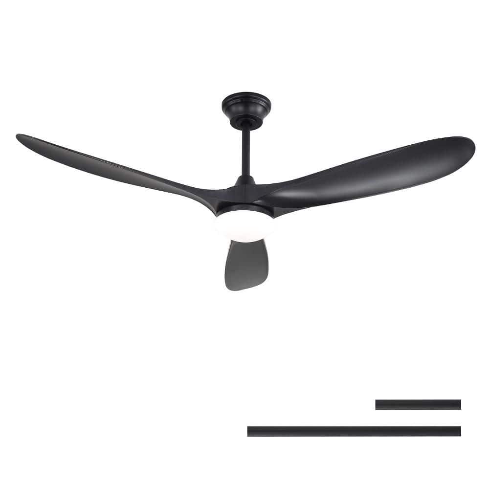 60 in. Black Smart Ceiling Fan with Lights 2 Downrods, Reversible Quiet Dc Motor for Indoor Bedroom Farmhouse price history on PriceWatchPro