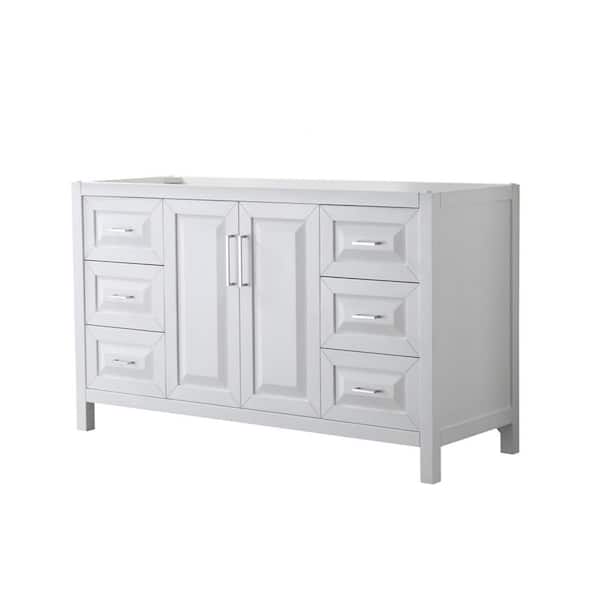Wyndham Collection Daria 59 in. Single Bathroom Vanity Cabinet Only in White