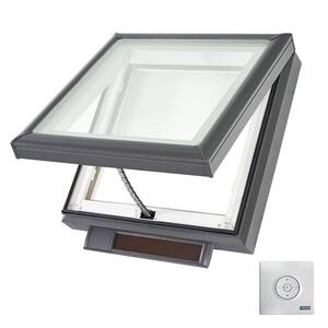 22-1/2 in. x 22-1/2 in. Solar Powered Fresh Air Venting Curb-Mount Skylight with White Laminated Low-E3 Glass