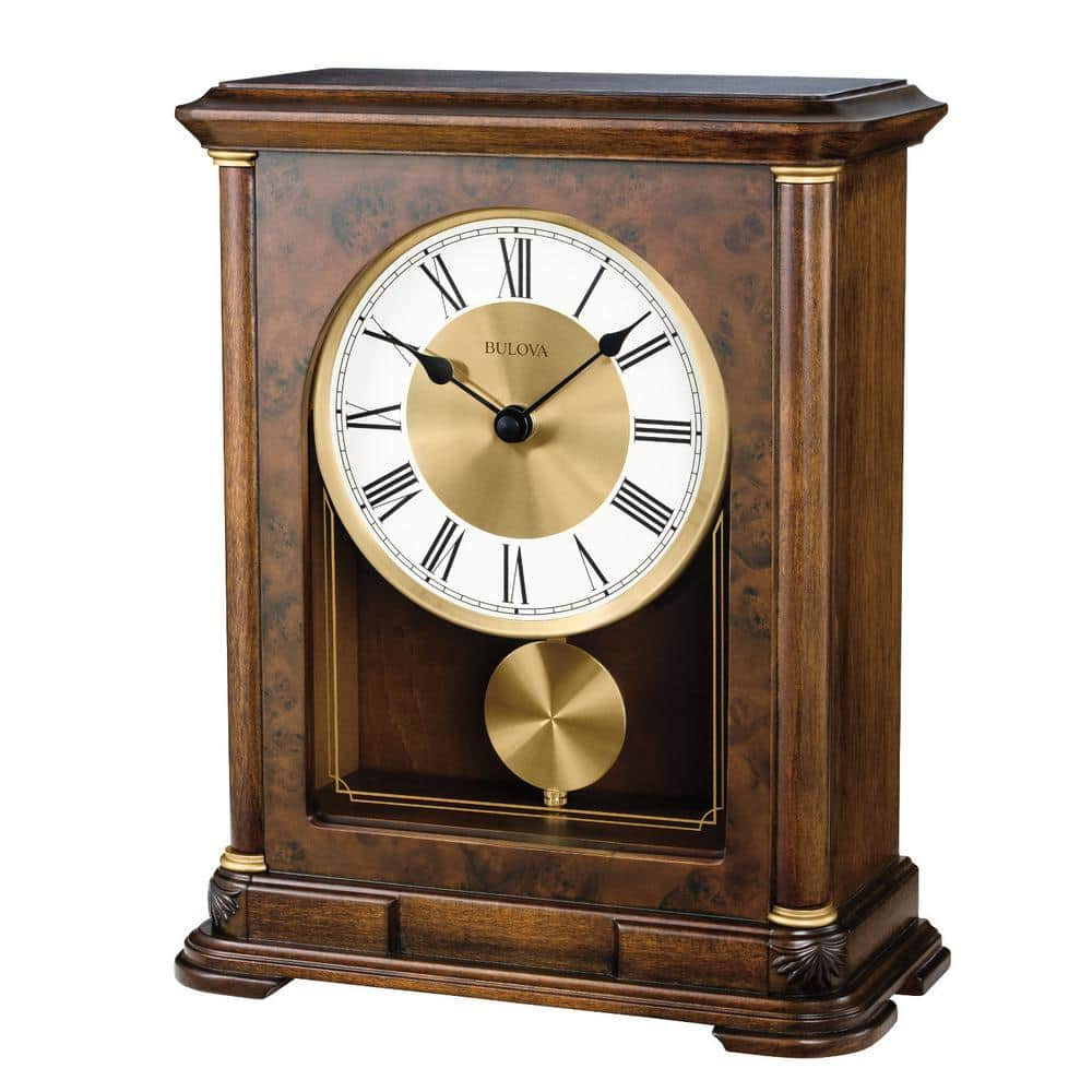 Bulova Hardwood Case Table Pendulum Clock B1860 - The Home Depot