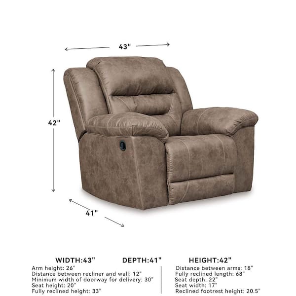 Signature DESIGN BY ASHLEY Stoneland Brown Faux Leather Rocker
