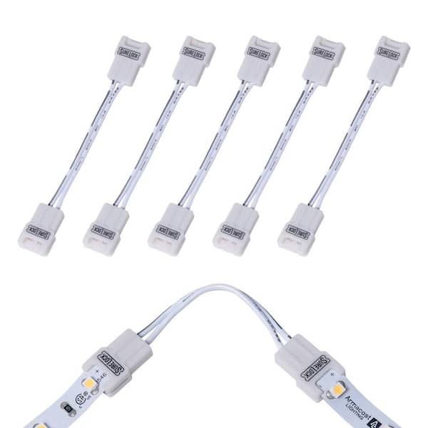 Armacost Lighting SureLock White LED Tape Light Corner Connector Cord (6-Pack)