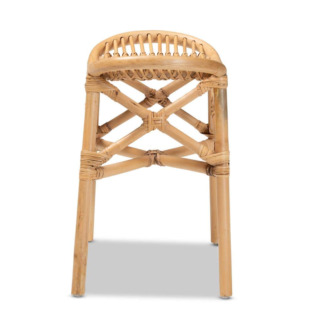 Elgon Natural Brown Rattan Bohemian Footstool