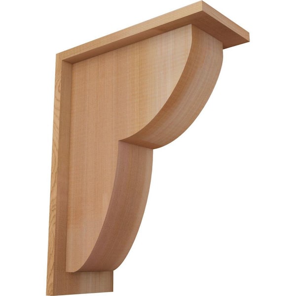 Ekena Millwork 5-1/2 in. x 12 in. x 16 in. Western Red Cedar Crestline Smooth Corbel with Backplate