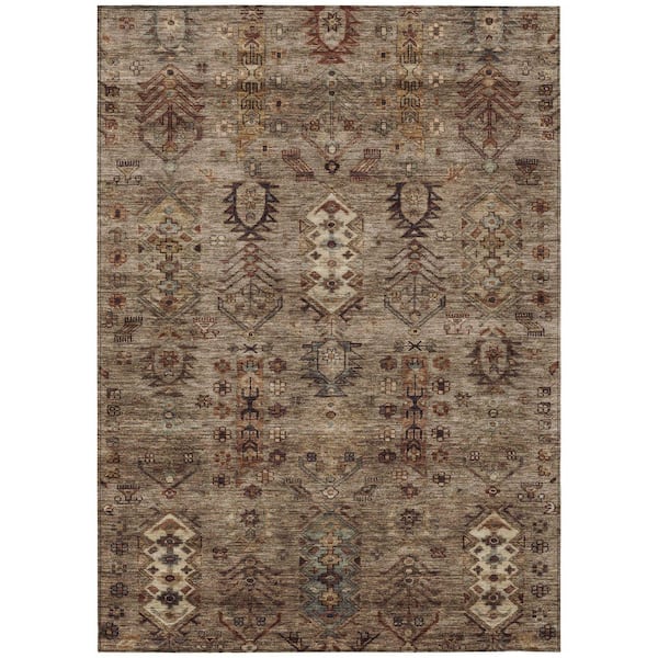 Addison Rugs Chantille Machine Washable Indoor/Outdoor Abstract ACN2047 Brown 8 ft. x 10 ft. Area Rug