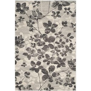 Evoke Gray/Black 7 ft. x 9 ft. Floral Area Rug