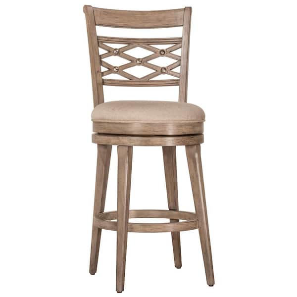 Hillsdale Furniture Chesney 30 in. Weathered Gray/Putty Swivel Bar Stool