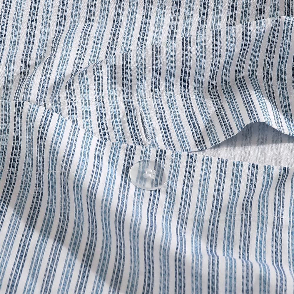 Navy Blue Cotton Full/Queen Duvet Set with Shams