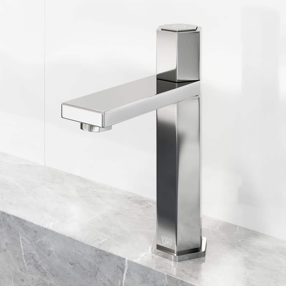 Modern Chrome Hexagonal Single-Hole Bathroom Faucet