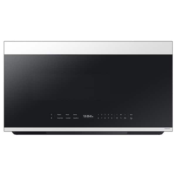 Samsung Bespoke Smart Over-the-Range Microwave 2.1 cu. ft. with Auto connectivity & LCD display in White Glass