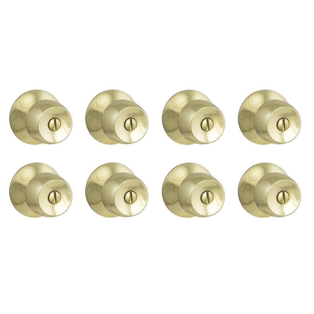 Brandywine Polished Brass Bed/Bath Door Knob (8-Pack)