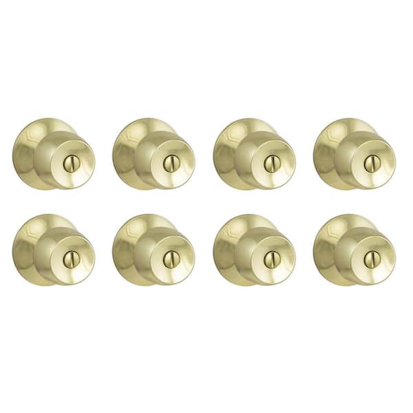 Defiant Brandywine Polished Brass Bed/Bath Door Knob (8-Pack)