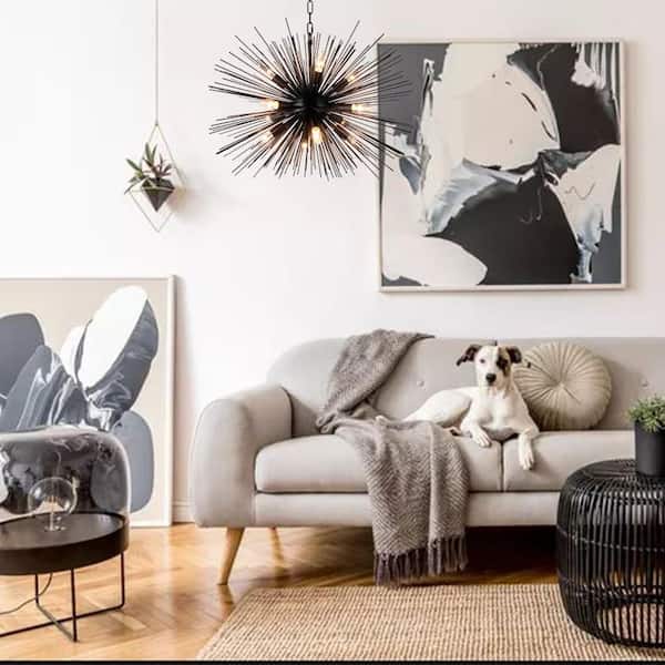 12-Light Black Sputnik Chandelier LZ3349-12-BA - The Home Depot