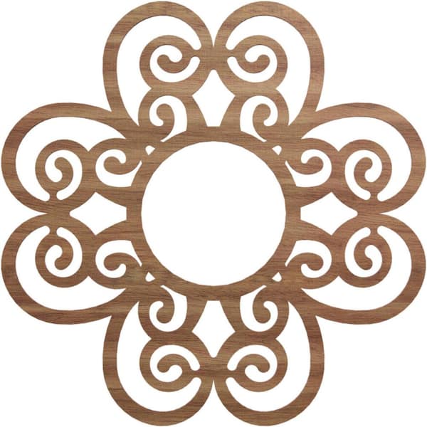 Ekena Millwork 0.375 in. x 26 in. x 26 in. Wood (Walnut) Medallion Moulding