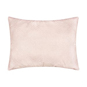 Washed Linen Blush Quilted Linen Front/Cotton Back 26 in. x 20 in. Standard Sham