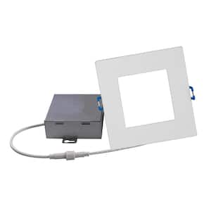 4 in. Square 5000K Remodel IC-Rated Recessed Integrated LED Edge Lit Downlight Kit