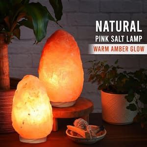 9 in. Himalayan Pink Salt Lamp Tall Table Lamp with Dimmer Switch 4 lbs. to 7 lbs. Each (Pack of 2)