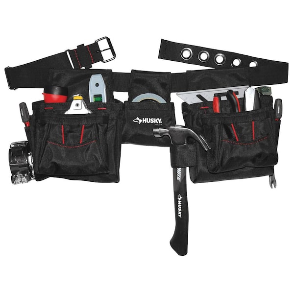 Husky Black Handyman Work Tool Belt (12-Pocket) HD793857-TH The Home Depot