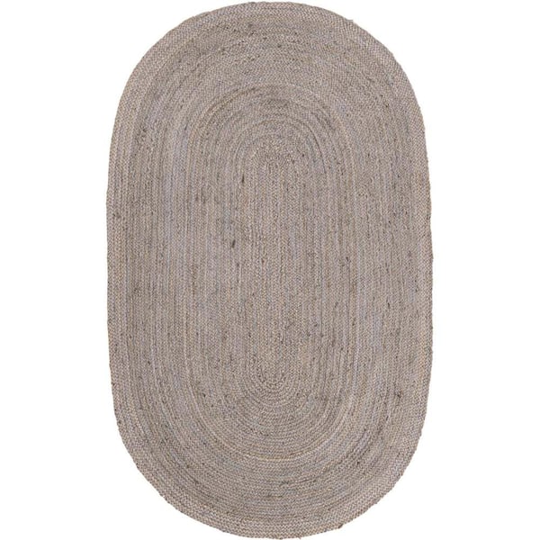 Unique Loom Braided Jute Dhaka Gray 5' 1 x 8' 0 Area Rug