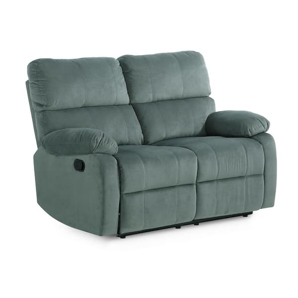 Dorel Living Bergen Slate Green Reclining Loveseat