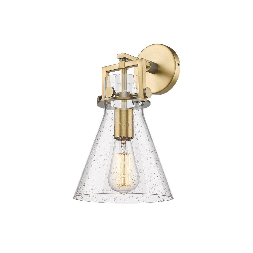 Newton Cone 1-Light Brushed Brass Wall Sconce with Clear Glass Shade price history on PriceWatchPro