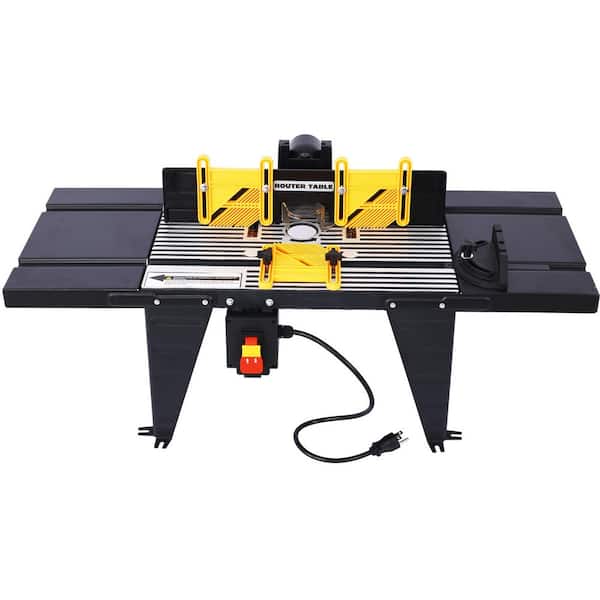 13.5 in. W x 34 in. D Aluminium Electric Benchtop Router Table Wood Working Tool, Black