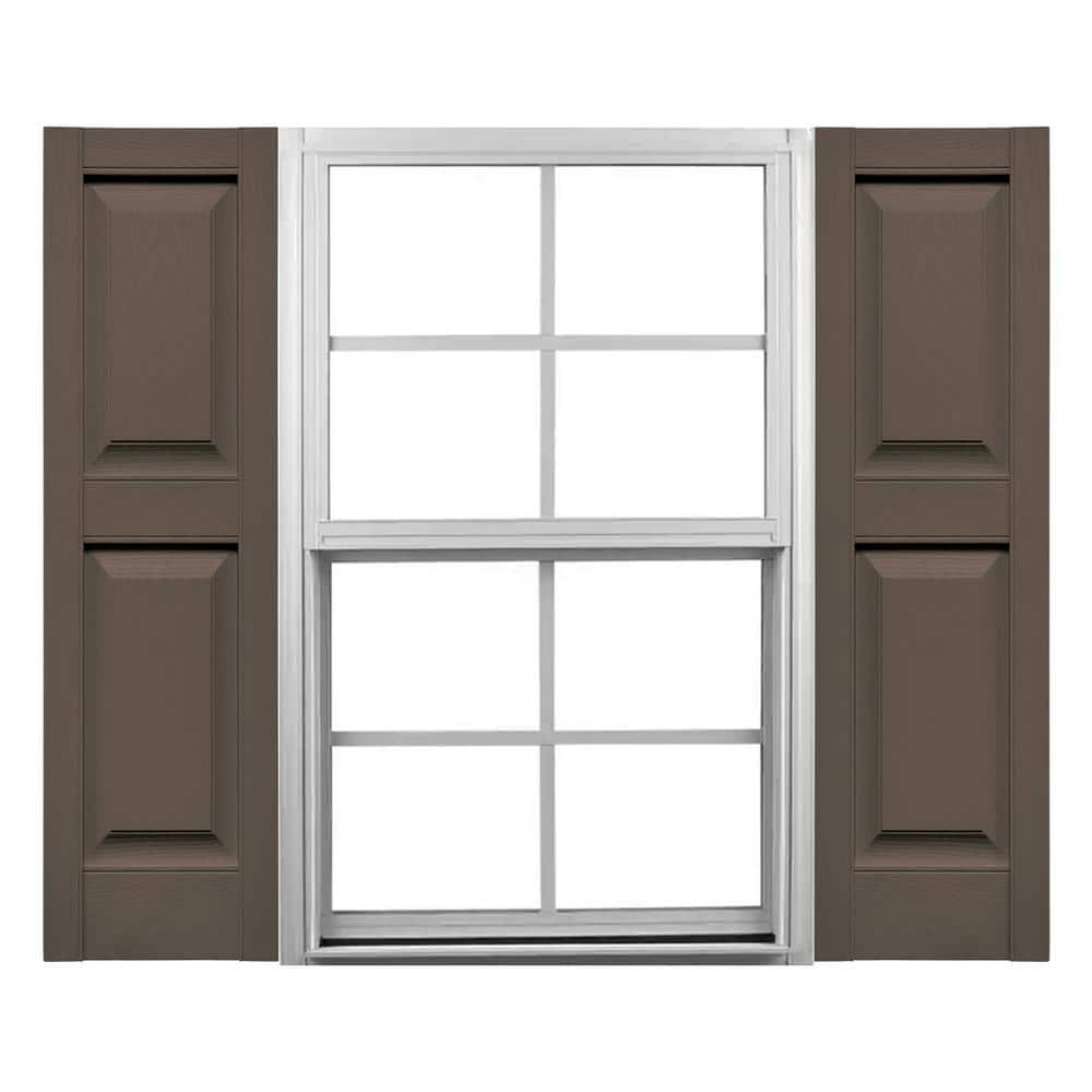 Mid America 12 in. W x 55 in. H Raised Panel Vinyl Shutters Pair in French Roast price history on PriceWatchPro