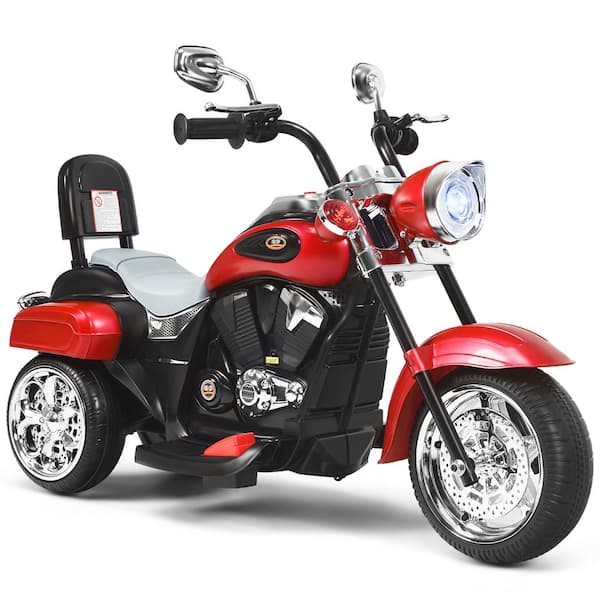 Costway 3 Wheel Kids Ride On Motorcycle 6-Volt Battery Powered Electric Toy Red