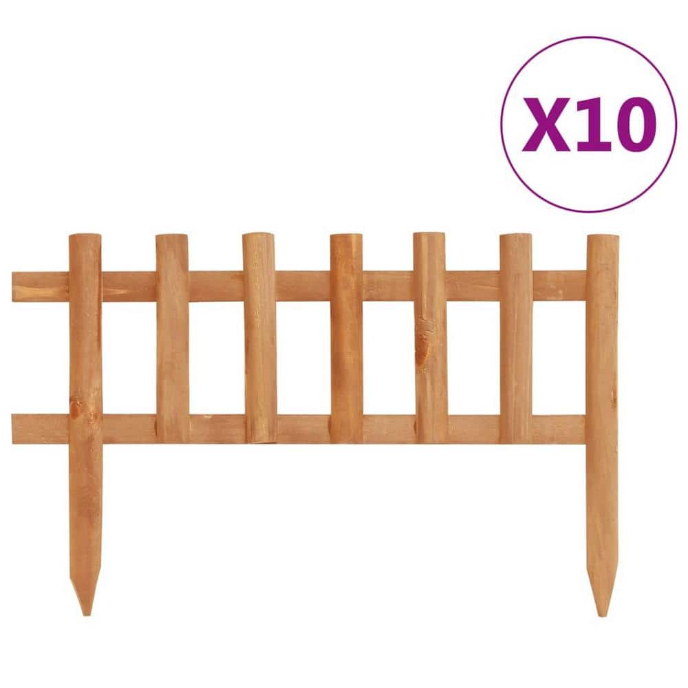 10-Piece 173.2 in. W x 13.8 in. H Lawn Edgings Solid Firwood Garden Fencing with Orange Waterbase Finish price history on PriceWatchPro