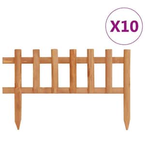 10-Piece 173.2 in. W x 13.8 in. H Lawn Edgings Solid Firwood Garden Fencing with Orange Waterbase Finish