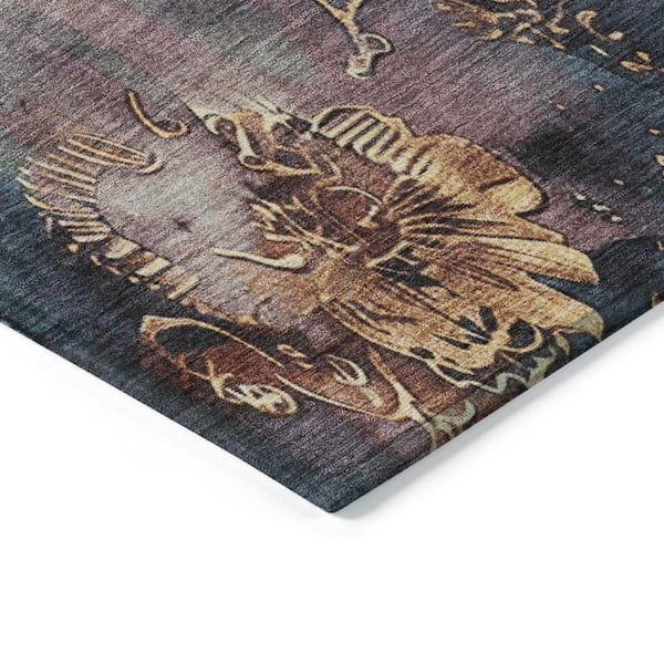 Chantille Machine Washable Indoor/Outdoor Abstract ACN1869 Blue 8 ft. x 10 ft. Accent Rug