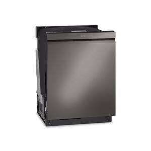 24 in. PrintProof Black Stainless Steel Top Control Smart Dishwasher QuadWash Pro, Dynamic Heat Dry and TrueSteam