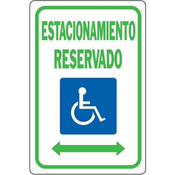Everbilt 18 in. x 12 in. Aluminum Estacionamiento Reservado Sign