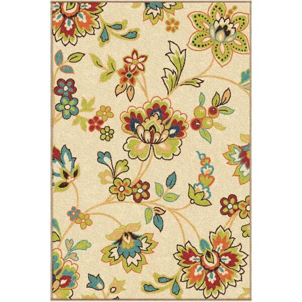 Unbranded Wakeley White 4 ft. x 5 ft. Indoor/Outdoor Area Rug