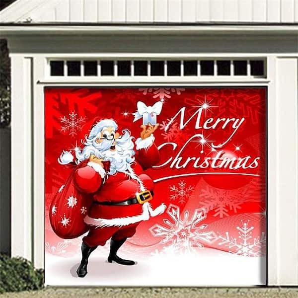 My Door Decor 7 ft. x 8 ft. Santa\'s Merry Christmas Holiday Garage ...