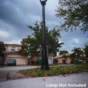 Imperial Cast Aluminum 79 in. Outdoor Weather Resistant Black Decorative Post Light Lamp Pole with 3 in. Fitter