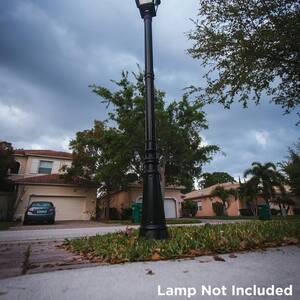Imperial Cast Aluminum 79 in. Outdoor Black Decorative Lamp Post with 3 in. Fitter