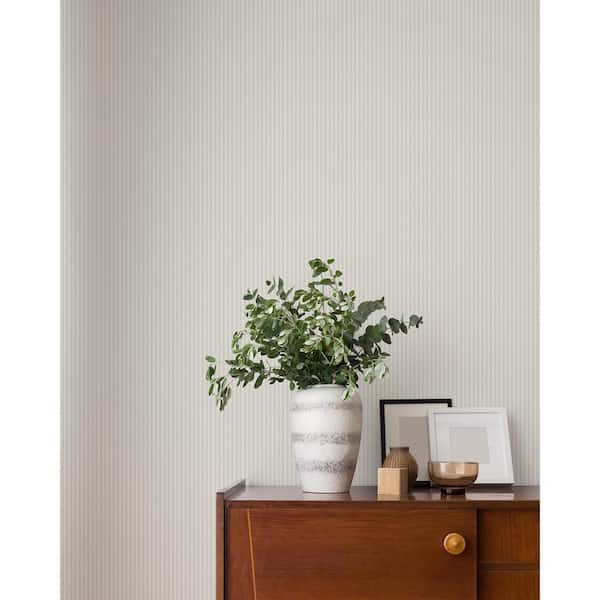 Light Grey Ticking Stripe Wallpaper Sample