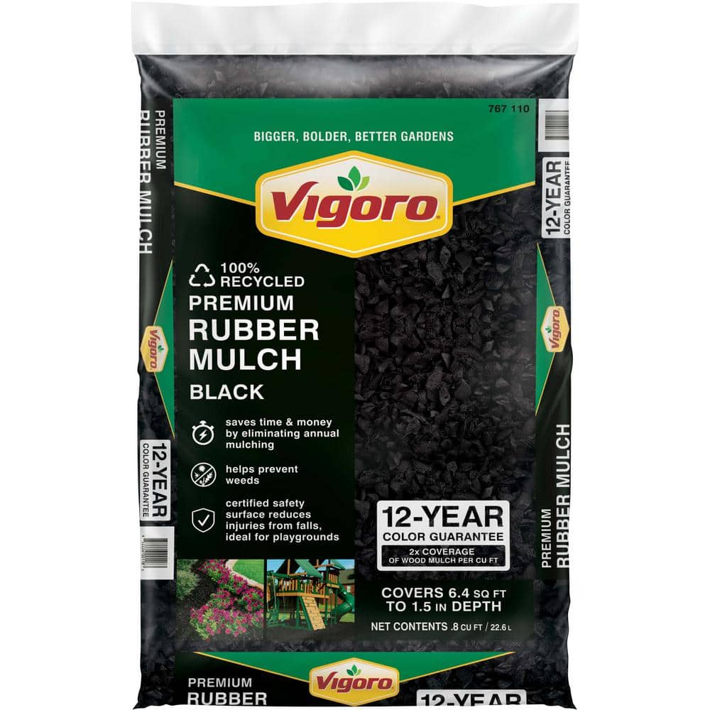 Image of Vigoro Natural Rubber Mulch in Black