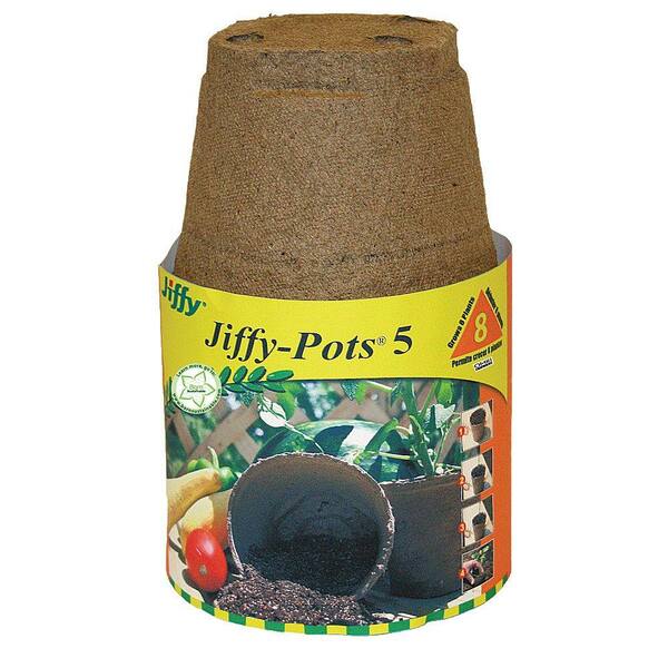 Jiffy 5 in. Transplant Peat Pots (8-Pack)