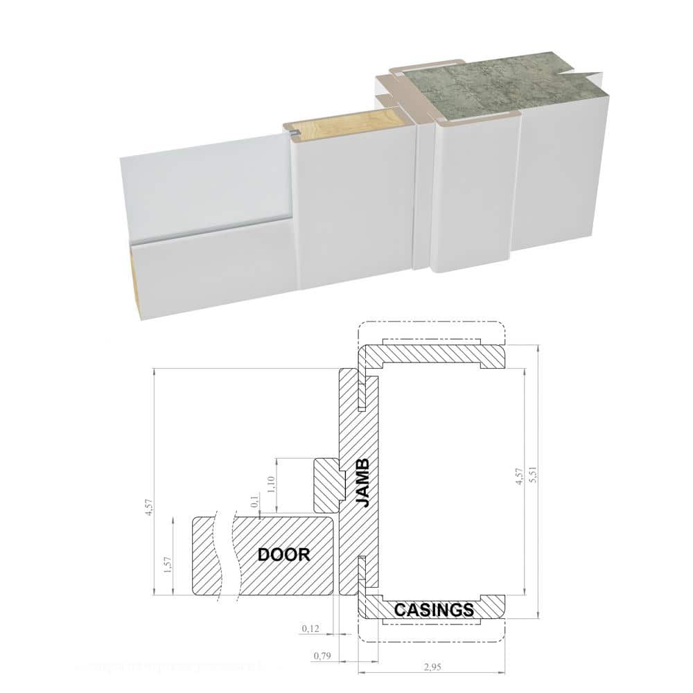 Pine Wood Interior Slab Door with Frosted Glass Panels