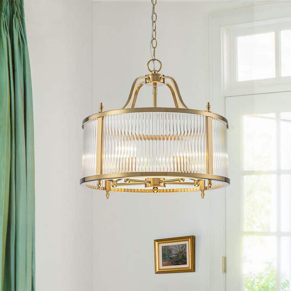 tl_n20♡ EDISLIVE Kosyee 5-Light 20 in. Ribbed Glass Brass Chandelier