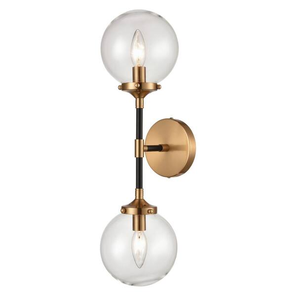 Titan Lighting Boudreaux 2-Light Matte Black Wall Sconce