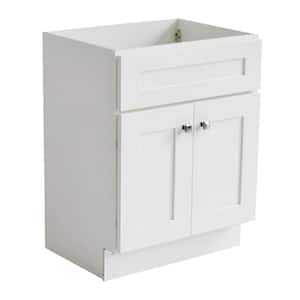 Brookings Plywood 24 in. W x 18 in. D 2-Door Shaker Style Bath Vanity Cabinet Only in White (Ready to Assemble)