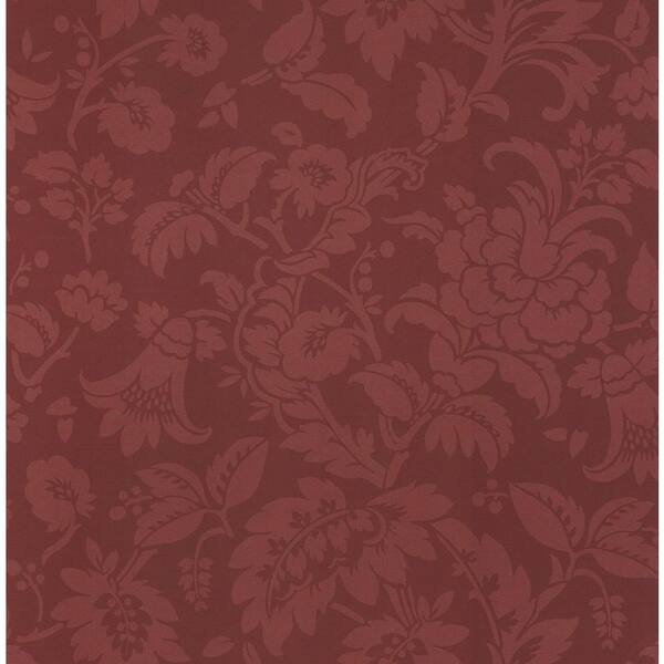 Brewster Madison Red Tonal Floral Wallpaper Sample